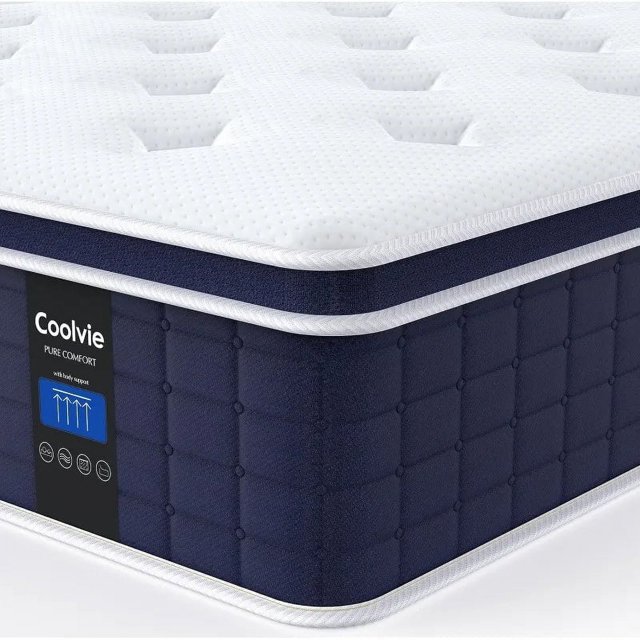Coolvie 12 Inch King Size Mattress, Hybrid King Mattress in a Box, 3 Layer Premium Foam with Pocket Springs for Motion Isolation My Lux Decor Round