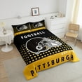 thumbnail image 4 of Football Bedding Sets Football City Comforter Set American Football Lover Bedding Comforter Sets Gifts,Sports Game Down Comforter Football Team Duvet Set King (Pittsburgh), 4 of 7