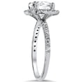 thumbnail image 2 of Bow Jewelry 1.9 Ct Emerald Cut Moissanite Ring - 14K White Gold Plated 4 Prong Solitaire Engagement Ring for Women - Beautiful Birthday Gift, 2 of 3