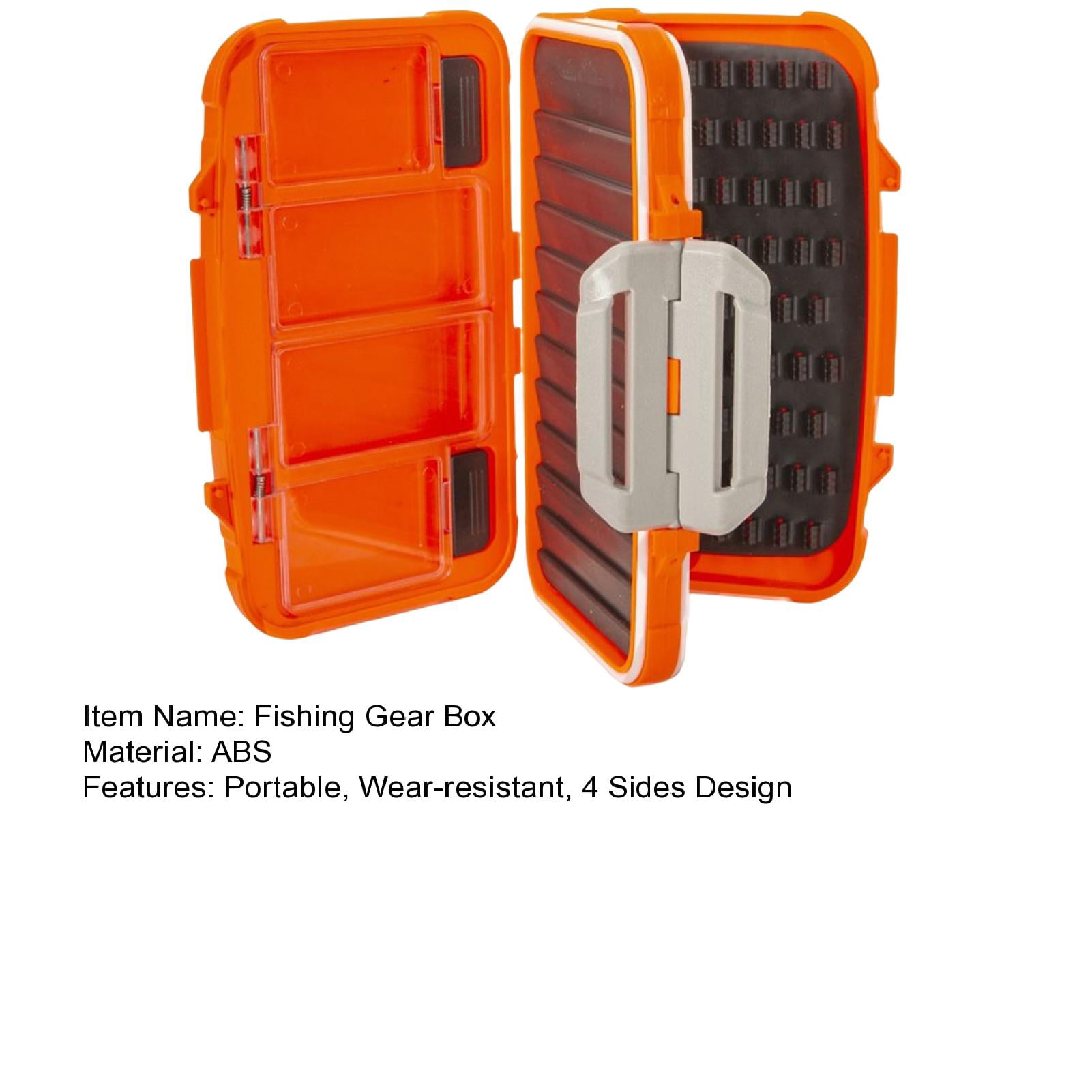 huanledash Fishing Tackle Box Sturdy Lightweight Portable Thicken Texture Multifunctional Shockproof ABS Double-open Fishing Box Flies Accessories