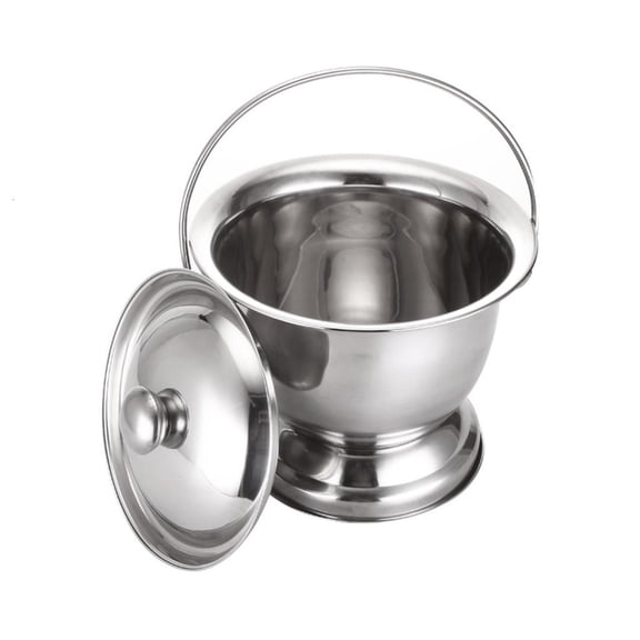 Yammee Portable Stainless Steel Chamber Pot With Lid Household Potty Urinal Bucket