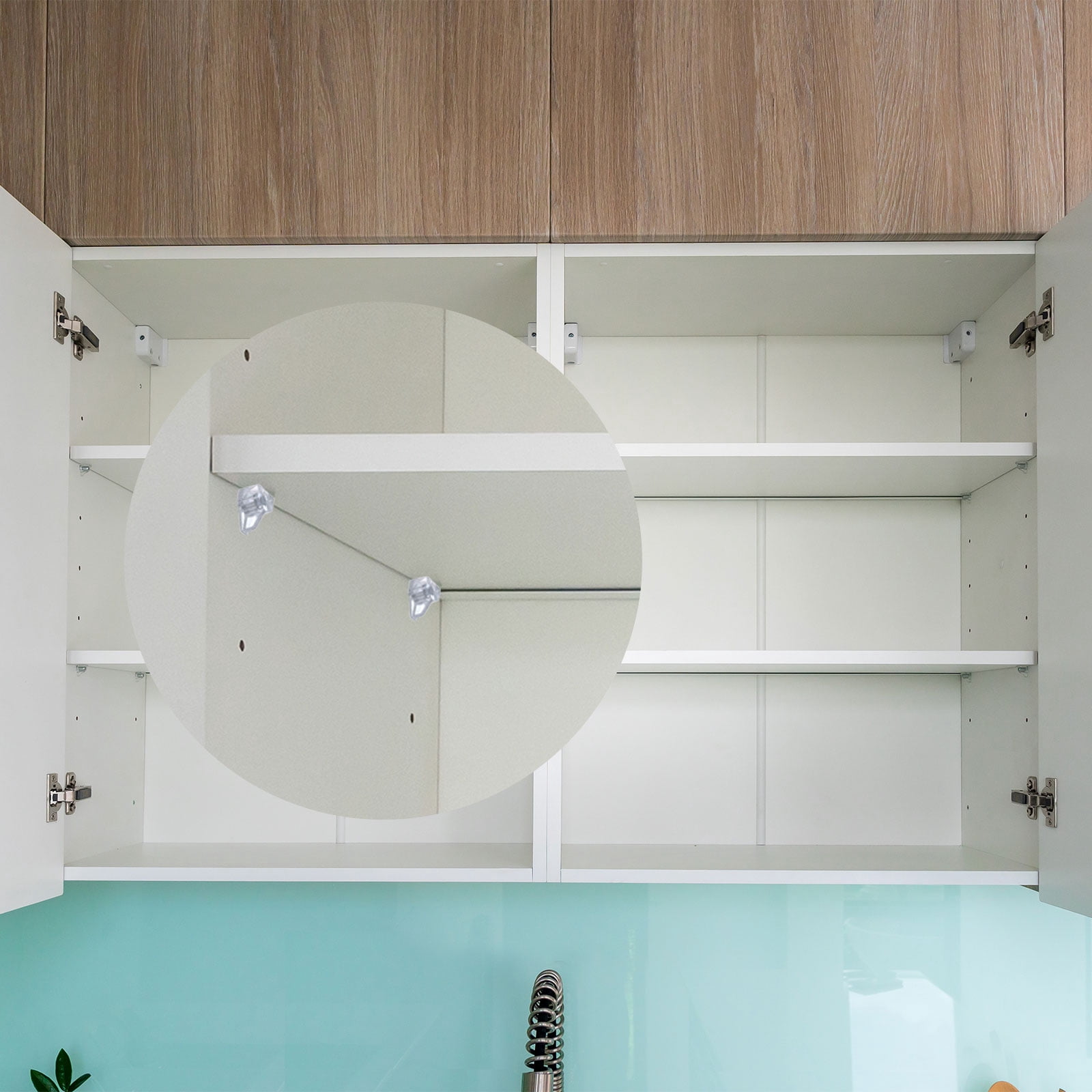 Unique Bargains Durable Shelf Support Pegs for Cabinets Shelves Clear 0.24" x 0.55"
