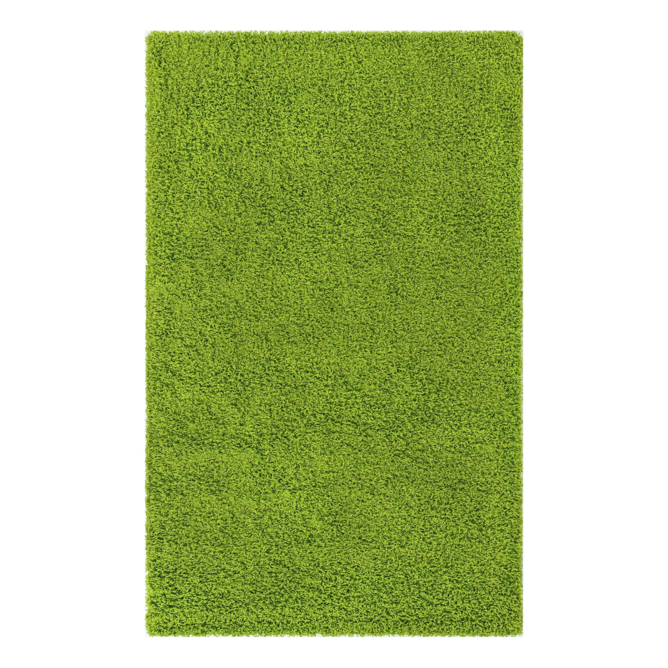 Unique Loom Solid Shag Collection Area Rug (5' 3" x 8' Rectangle Grass Green)