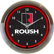 Roush Performance Red Neon Clock 15 Inch Diameter with Chrome Finish Rim - 8RSHPF
