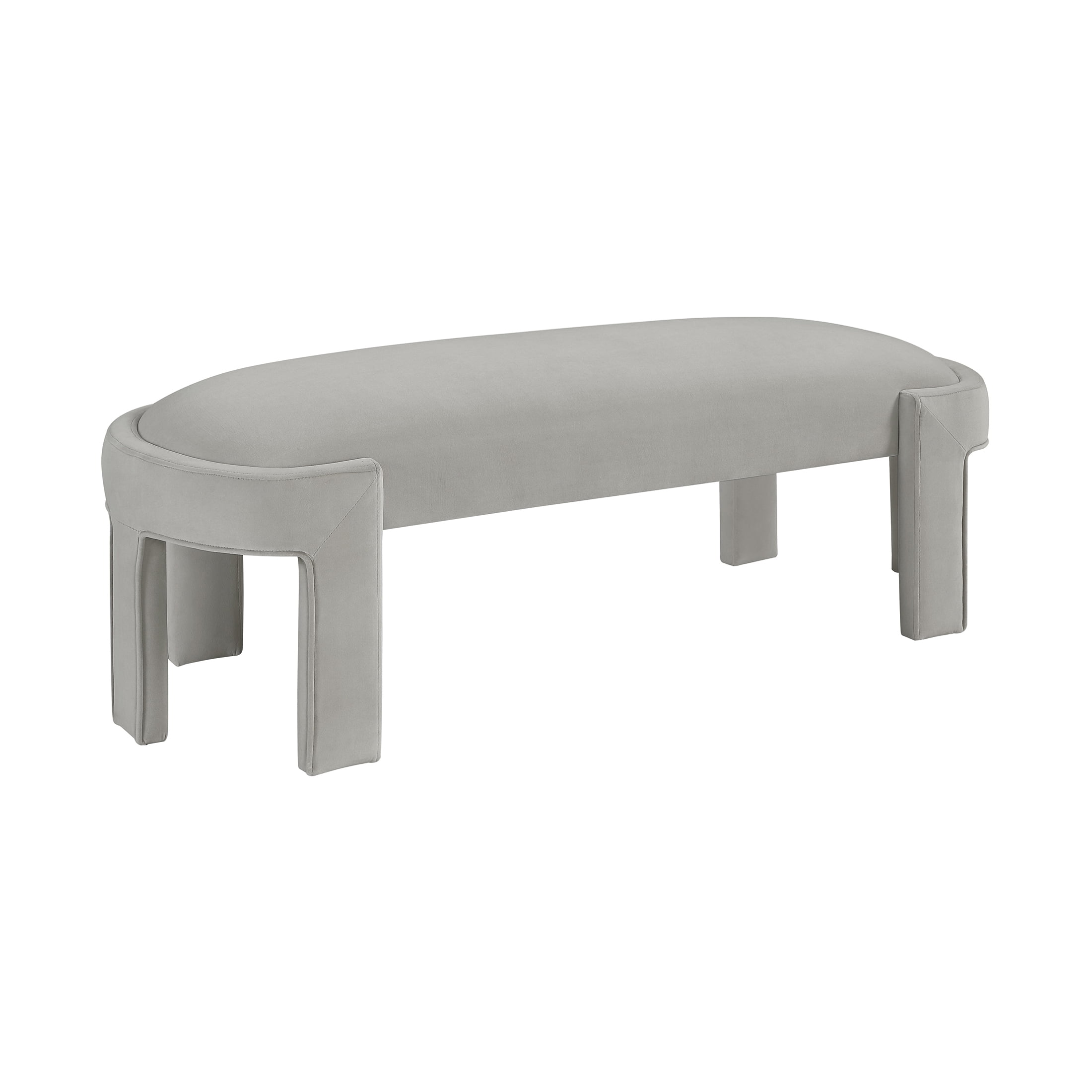 OakvillePark Veywood Velvet Bench, Taupe