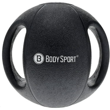 Body Sport Double Grip 8 lb. Medicine Ball for Strength Training - Softer Kettlebell Alternative for Gym and Home Use