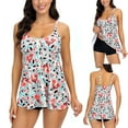 thumbnail image 2 of Jacenvly Plus Size Swimsuits for Women 2Pcs Bathing Suits Tankini Swim Dress with Low Waist Shorts Multicolor, 2 of 9