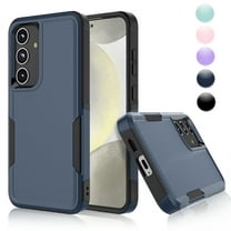for Galaxy S24,S24 Plus,S24 Ultra Case,Njjex Heavy Duty Shockproof Dual Layer Rugged Full-Body Protective Phone Cover,2 in 1 Silicone Rubber Phone Case for Samsung Galaxy S24 - Blue 2024