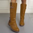 thumbnail image 5 of B91xZ Bottes d'Automne Femmes Confortables Plateforme Bout Rond Bottes Extensibles pour Femmes, Marron 8.5, 5 of 5