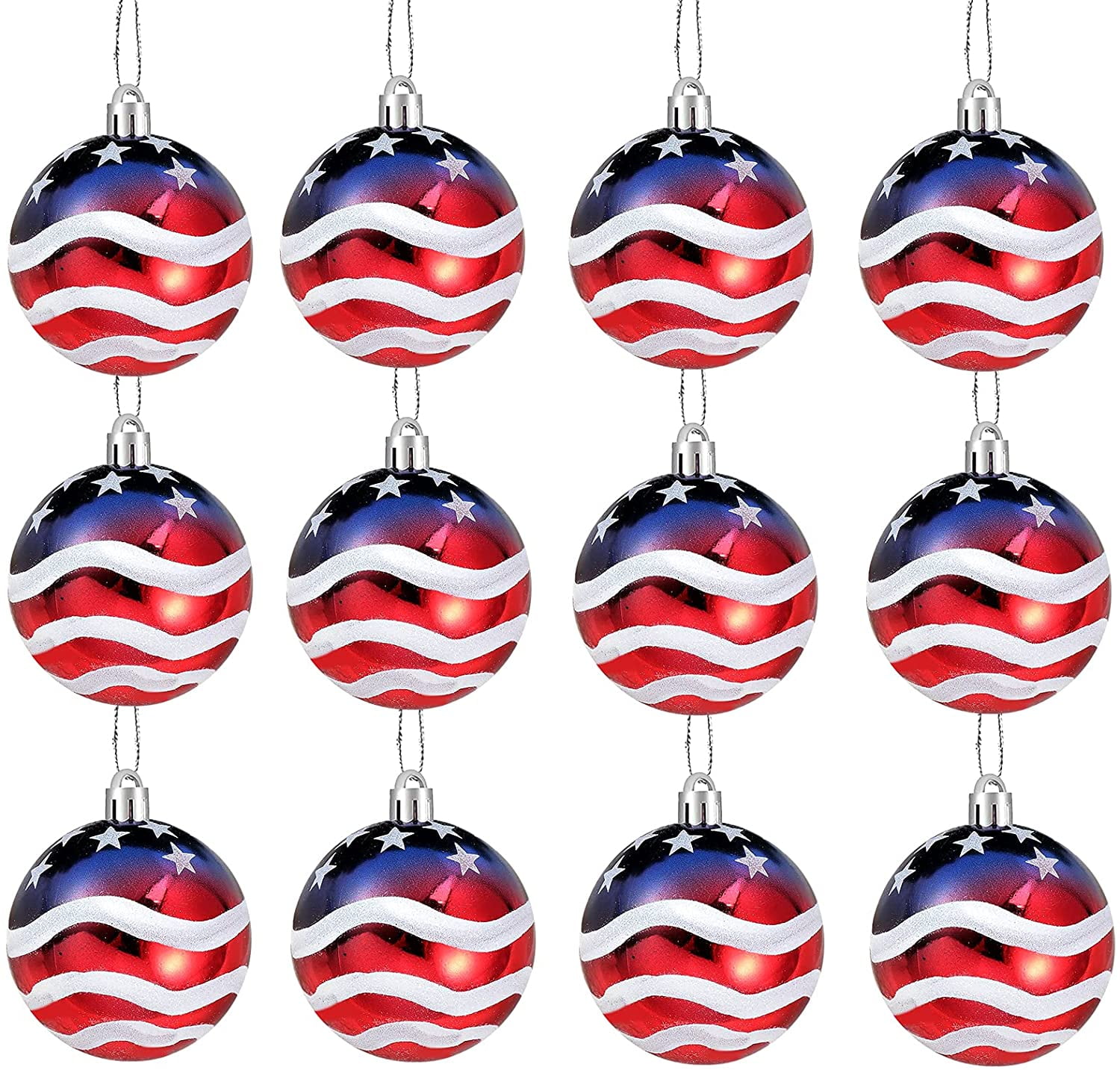 AUGSUN 12-Pack 4th Of July Iron On Patches - Patriotic Embroidered Appliques For Clothing, Hats, Bags