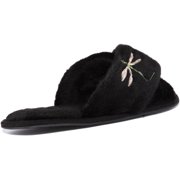 Joules Slippet Luxe Womens Fluffy Mule Sandal In Black Size 5/6