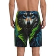 thumbnail image 4 of Lsque Realistic Style Wolf Warrior Mens Sleep Pajama Shorts,Short Pajama Pants, Cotton Ultra-Soft Knit-X-Large, 4 of 9
