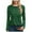 Green, variant on XIAOCHA Women's Long Sleeve Striped Crew Neck Casual T-Shirt for Everyday Wear Stylish Comfy Basic Top