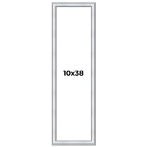 10x38 Frame Sterling Silver Solid Wood Picture Frame | 1.25 Inch Moulding Width | 0.75 Inch