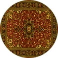 thumbnail image 1 of Ahgly Company Indoor Round Persian Yellow Traditional Area Rugs, 4' Round, 1 of 4