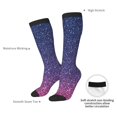 thumbnail image 4 of Goofa Violet Glitter Pattern Adult Stockings, Color-Block Knee High Socks, Comfortable and Breathable, Soft and Stretchable, Sports, and Decoration, 4 of 6