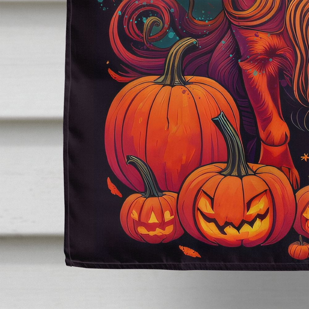 Halloween Dachshund Dog House Flag 28x40IN Double-Sided Polyester Decorative Sleeve Pole Flag for Outdoor Home Garden