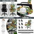 thumbnail image 4 of ZIATUBLES 5 Piece Office Decor Set, Chair Cover with Armrest Slipcover, Remote Control Holder and Folding Tissue Box Organizer Office Decorative Accessories, Sunflower Daisy Painting, S, 4 of 7