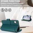 thumbnail image 2 of Allytechgroup Wallet Case for Apple iPhone XS/ iPhone X,  Retro [1 Zipper Pocket + 6 Cards Slots] Hand Wrist Shoulder Strap Stand Shockproof iPhone XS/ iPhone X Cover Case for Girls Women, Green, 2 of 10