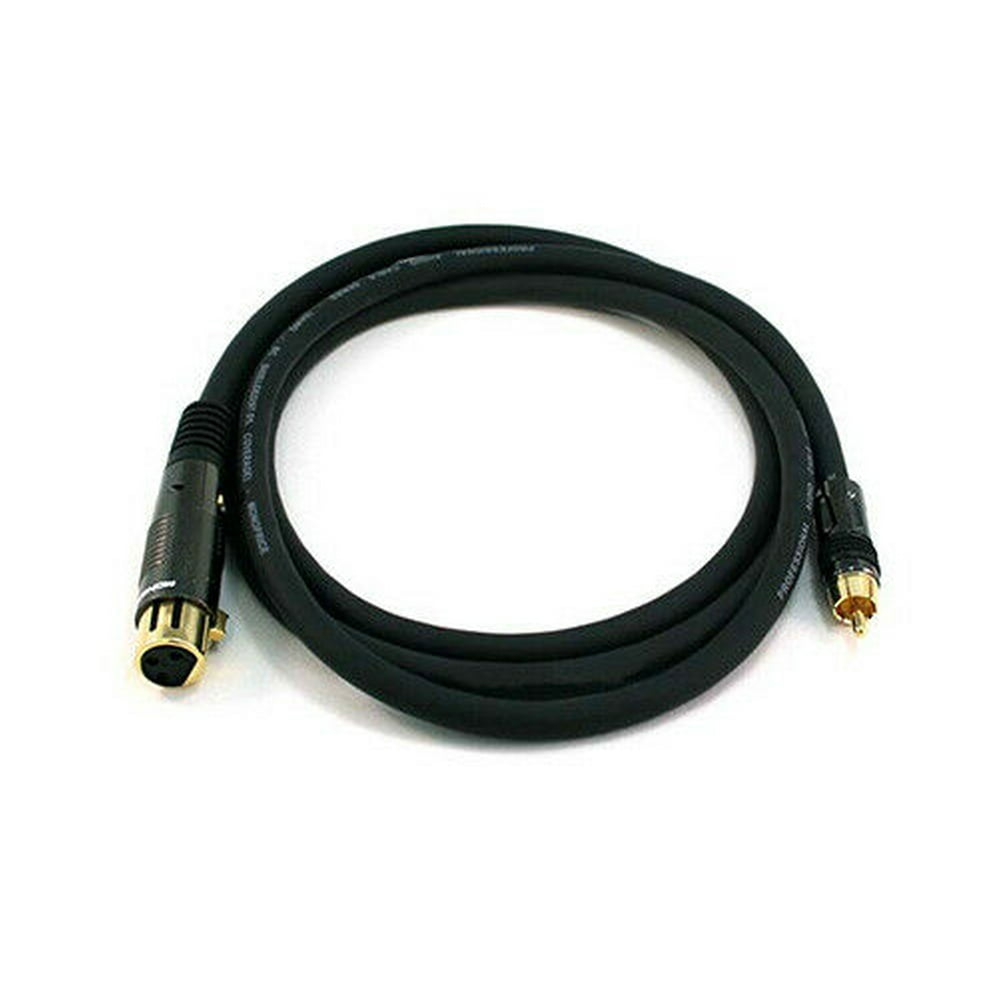 6ft Premium 3Pin XLR Female to RCA Male Microphone Mic Cable Gold