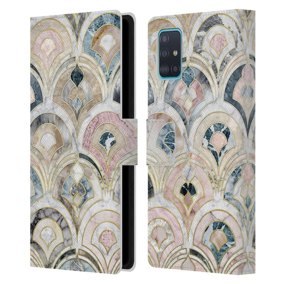 Head Case Designs Officially Licensed Micklyn Le Feuvre Marble Patterns Art Deco Tiles In Soft Pastels Leather Book Wallet Case Compatible with Samsung Galaxy A51 (2019)