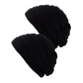thumbnail image 1 of Bonnet Tricoté pour Femmes (2 PACK), Noir/noir, 1 of 1