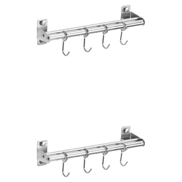 Guardoinrt Stainless Steel Easy To Install Kitchen Utensils Rack Rust-Resistant And Durable Organized Double pole+30cm+4 2Set