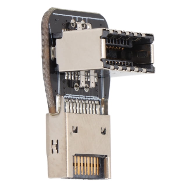 Adaptador de panel frontal USB Placa base Codo de dirección de 90 grados USB3.1 Interfaz TIPO-E Cableado frontal instalado TIPO-C