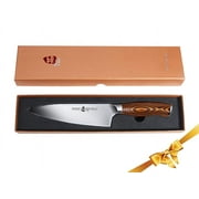 TUO Chef Knife- Kitchen Chef’s Knife - High Carbon German Stainless Steel Cutlery - Rust Resistant - Pakkawood Handle - Luxurious Gift Box Included - 7” - Fiery Phoenix Series