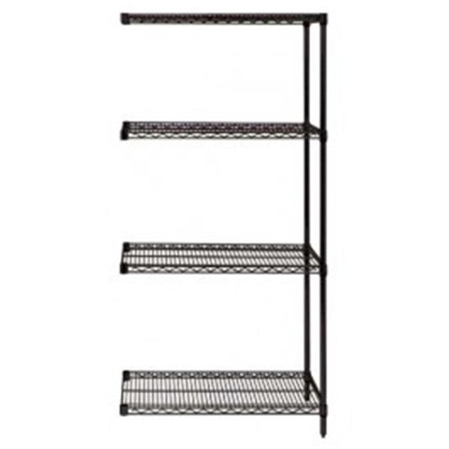 Quantum Storage AD54-1824BK 4-Shelf Black Wire Shelving Add-On Unit - 18 x 24 x 54 in.
