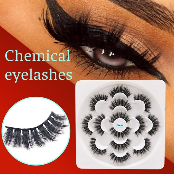 Kokovifyves 7 Pairs 0F Synthetic False Eyelashes with Multi-Layer Natural False Eyelashes