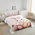 thumbnail image 3 of Erosebridal Cartoon Bunnies Rabbit Bedding Todder Comforter Set, Watercolor Easter Eggs Blossoms Down Comforter, Reversible 2 Pieces, 3 of 8