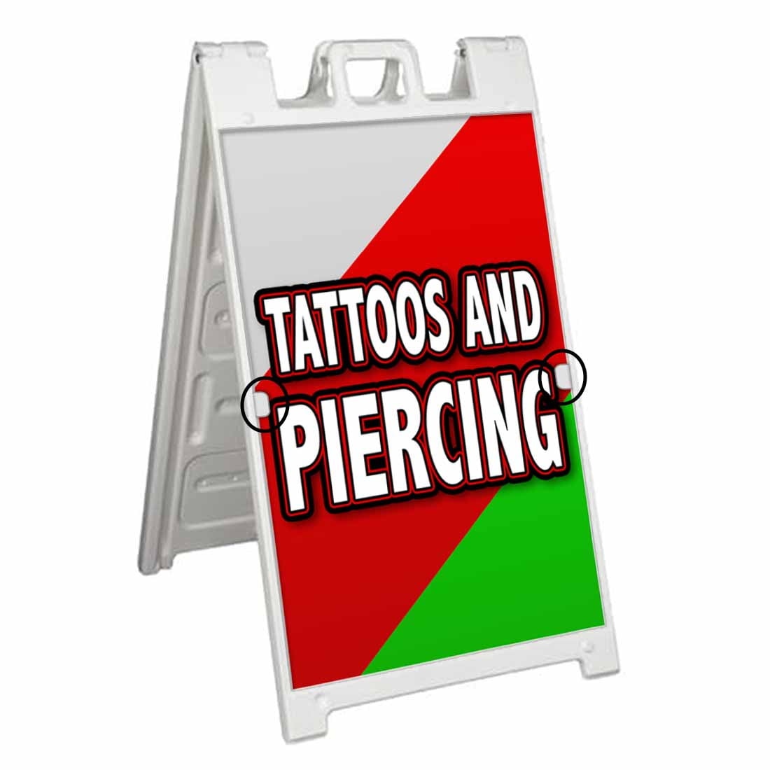 Tattoos And Piercing (24 X 36 ) Deluxe A-Frame Signicade Includes 2 Removable Panels & Stand