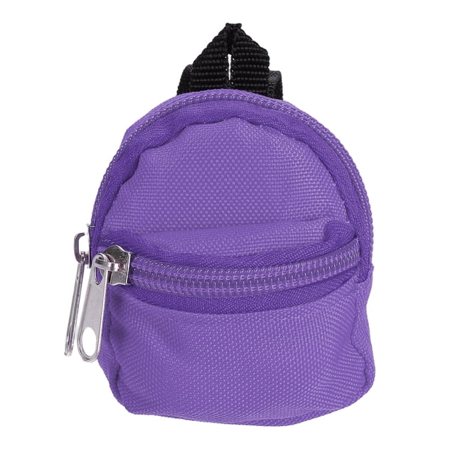 Mochila de Cierre de Muñeca Mini Uxcell, Accesorio de Casa de Muñecas, Bolsa Miniatura Linda Perfecta para Decoraciones de Niña y Casa de Muñecas y Suministros Diarios (Púrpura)