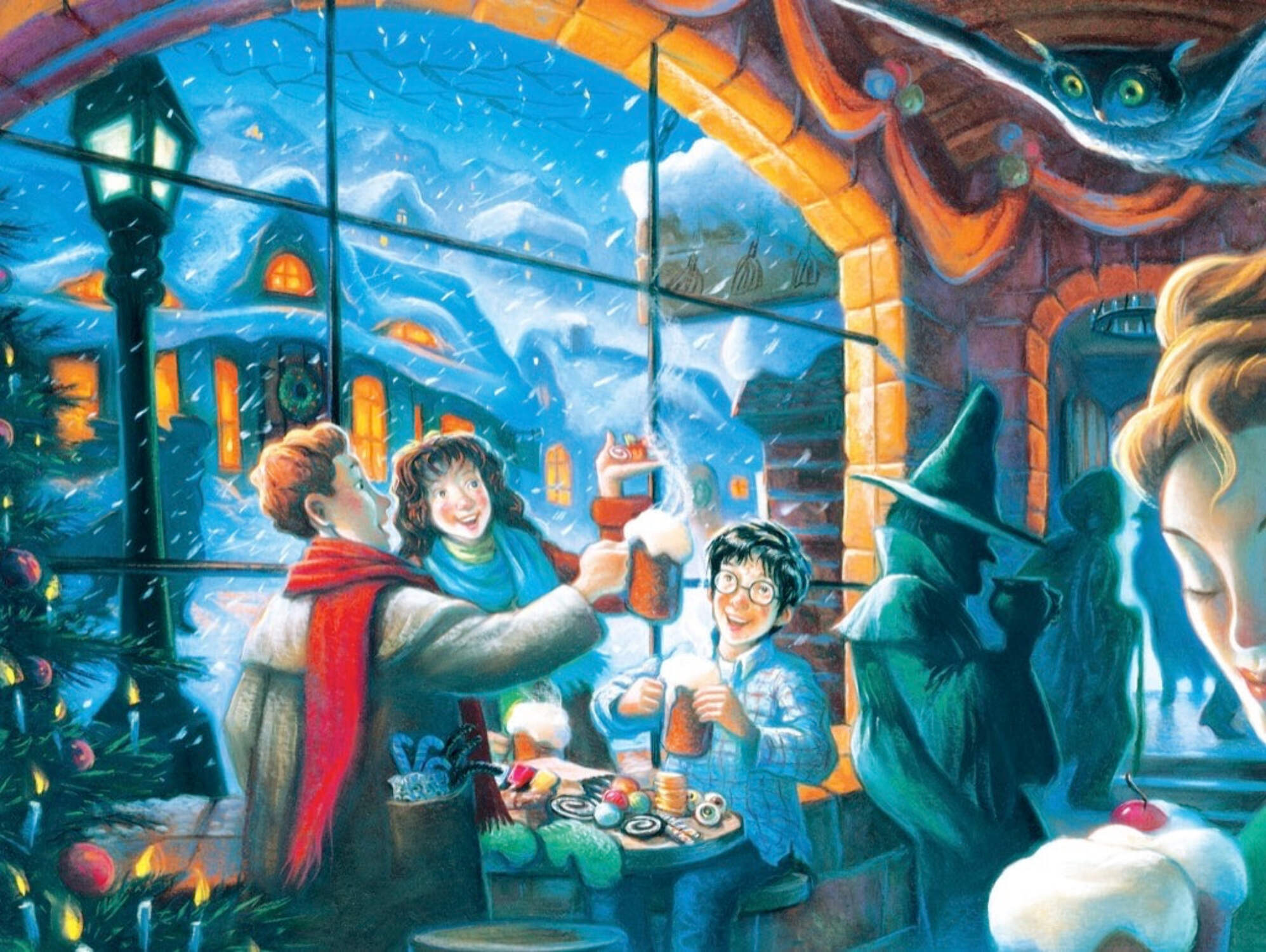 New York Puzzle Company Three Broomsticks 500 Piece Jigsaw Puzzle