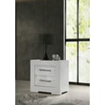 thumbnail image 2 of Ives 2-drawer Nightstand Bedside Table White High Gloss, 2 of 14