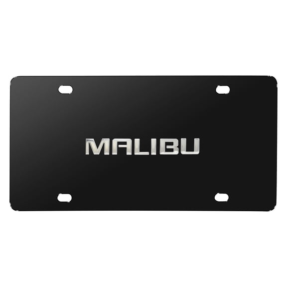 Chevrolet Malibu 3D Nameplate Black Stainless Steel License Plate