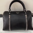 thumbnail image 1 of Z@V Nuevo patrón de lichi negro Bolso bandolera de cuero genuino para mujer Bolso tipo cubo, 1 of 5