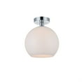 thumbnail image 3 of Baxter 1 Light Chrome Flush Mount With Frosted White Glass, 3 of 3