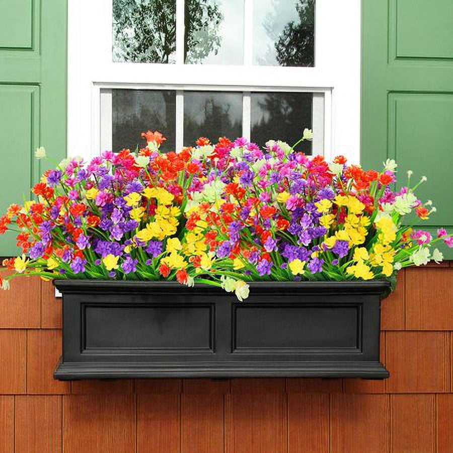 ZOELNIC Artificial Daffodils Flowers, 10 Bundles Fake Flowers with Stems, UV Resistant No Fade Plastic Plants Faux Flowers Bouquet for Indoor Outdoor Home Garden Decoration