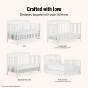 Dream On Me Odelle 5-in-1 Convertible Crib, Baby Crib to Toddler Bed Size Bed, Three Adjustable Mattress Height Positions, White