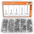 thumbnail image 1 of #4 X 1/2"" 5/8"" 3/4"" 1"" 1-1/4"" Juego De Tornillos Para Madera Helifouner 200 Piezas Kit Surtido De Tornillos Autorroscantes De Cabeza Avellanada Phillips Tornillos Para Madera De Cabeza Plana Phil, 1 of 5