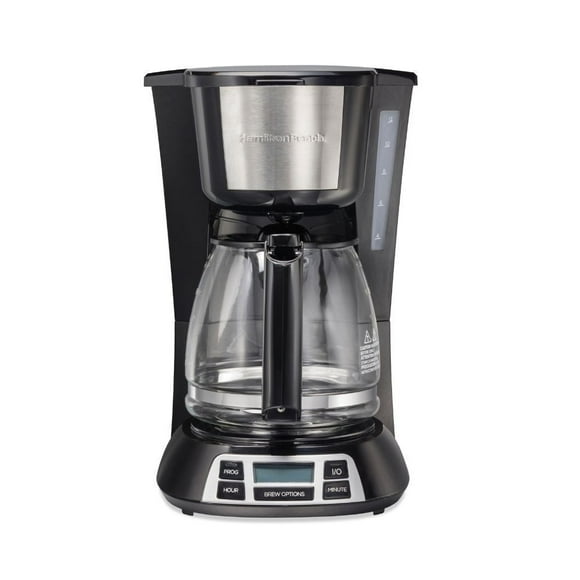 Cafetera Hamilton Beach 12 Tazas Programable Filtro Permanente Color Negro