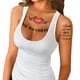 thumbnail image 5 of Disfraz de Halloween para mujer, color blanco, con tatuajes temporales, 5 of 7