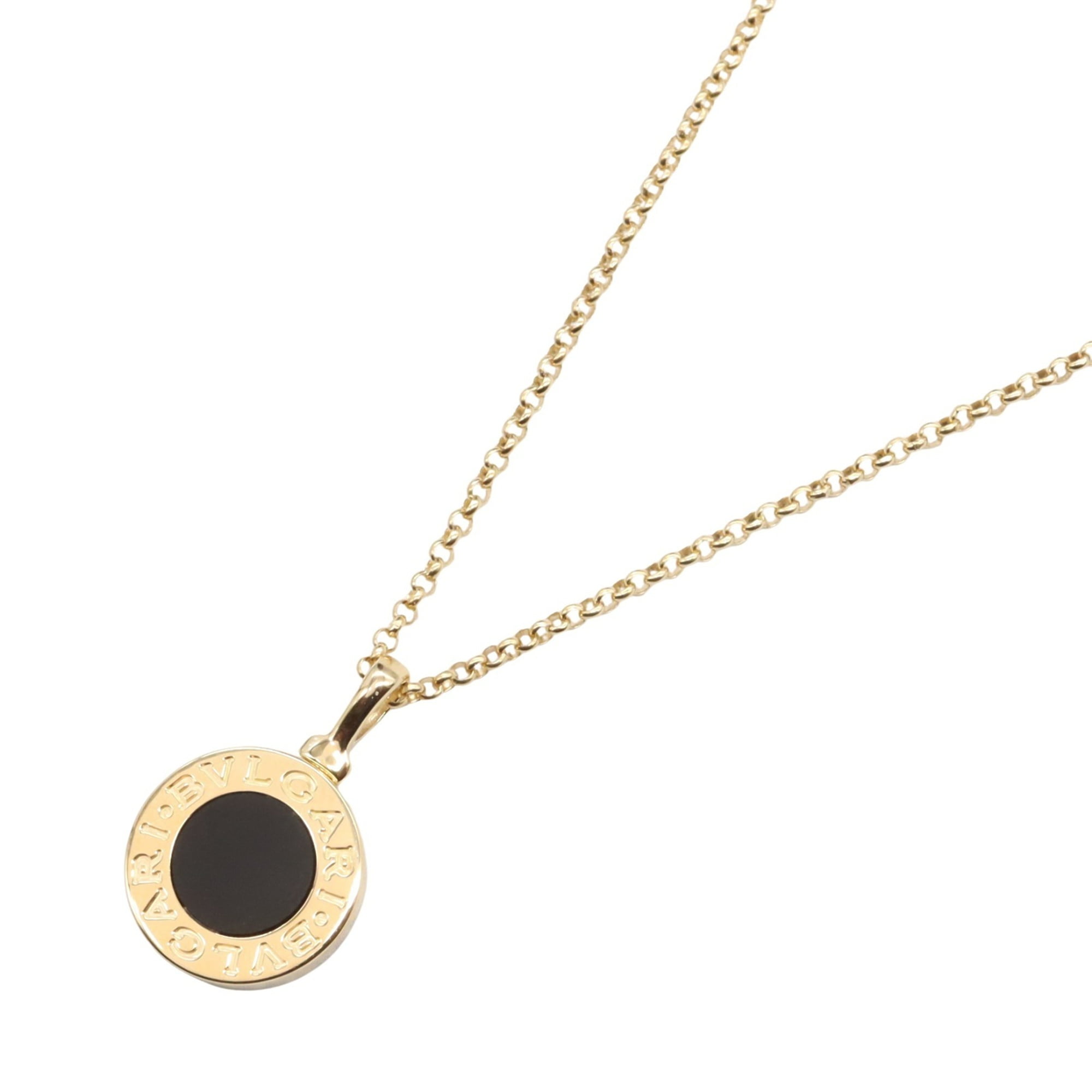Pre-Owned BVLGARI Necklace Onyx Jewelry K18 (Yellow Gold) Men's Women's Black (Good)