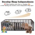 thumbnail image 5 of DreamBuck Full Size Floor Bed Frame with Fence and Door, Wood Montessori Bed with Safety Guardrails, Floor Bed Frame for, Boys, Girls, No Box Spring Needed,Gray(No Bed Slats), 5 of 8