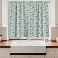 thumbnail image 2 of Ambesonne Shabby Flora Kitchen Curtains, Summer Roses Bridal, 55"x39", Turquoise Pale Pink, 2 of 3