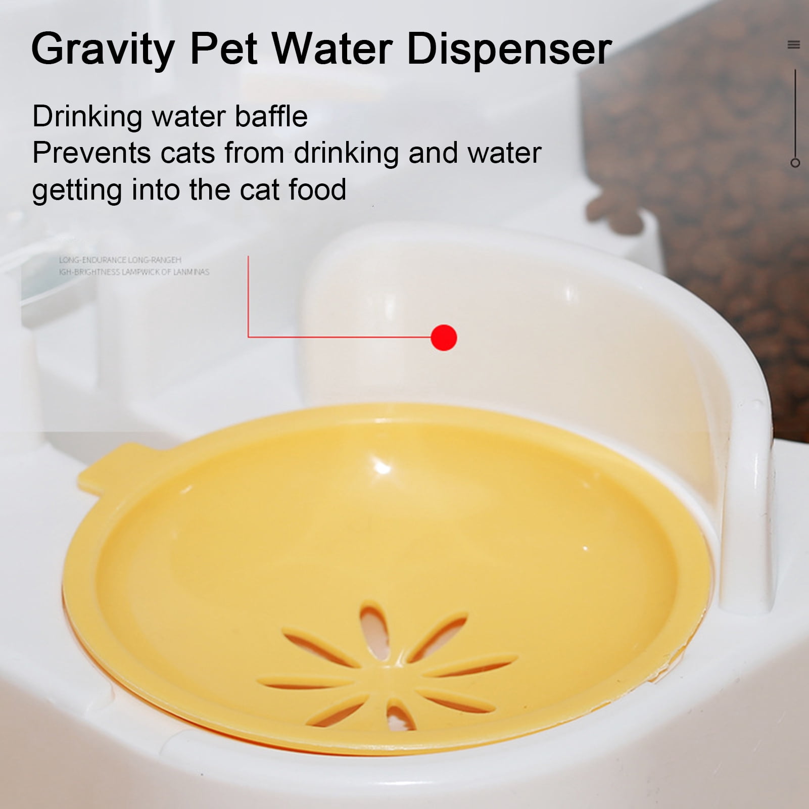 YIFAEUX Pet Feeder Automatic Gravity Cat Dog Water Dispenser Large Capacity Visible Pet Food Feeder Pet Supplies