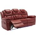 thumbnail image 6 of DeeHome Home Theater Seating Manual Recliner Chair with Center Console and LED Light Strip for Living Room, Wind Red, 6 of 9
