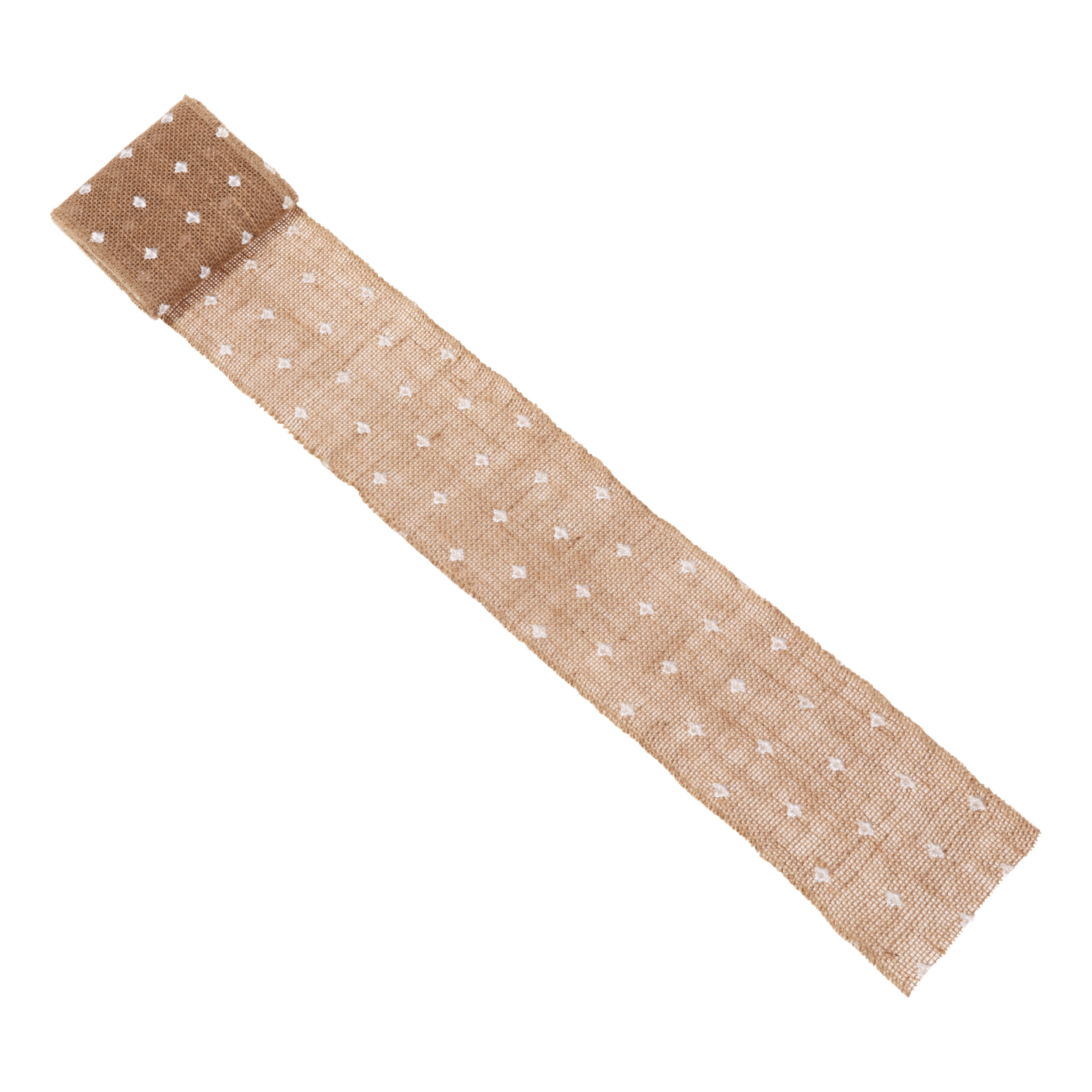 Love, Laugh, Craft Natural Jute Burlap Ribbon, 5"W x 3-Yd, 4-Pk, Precut, Beige/White